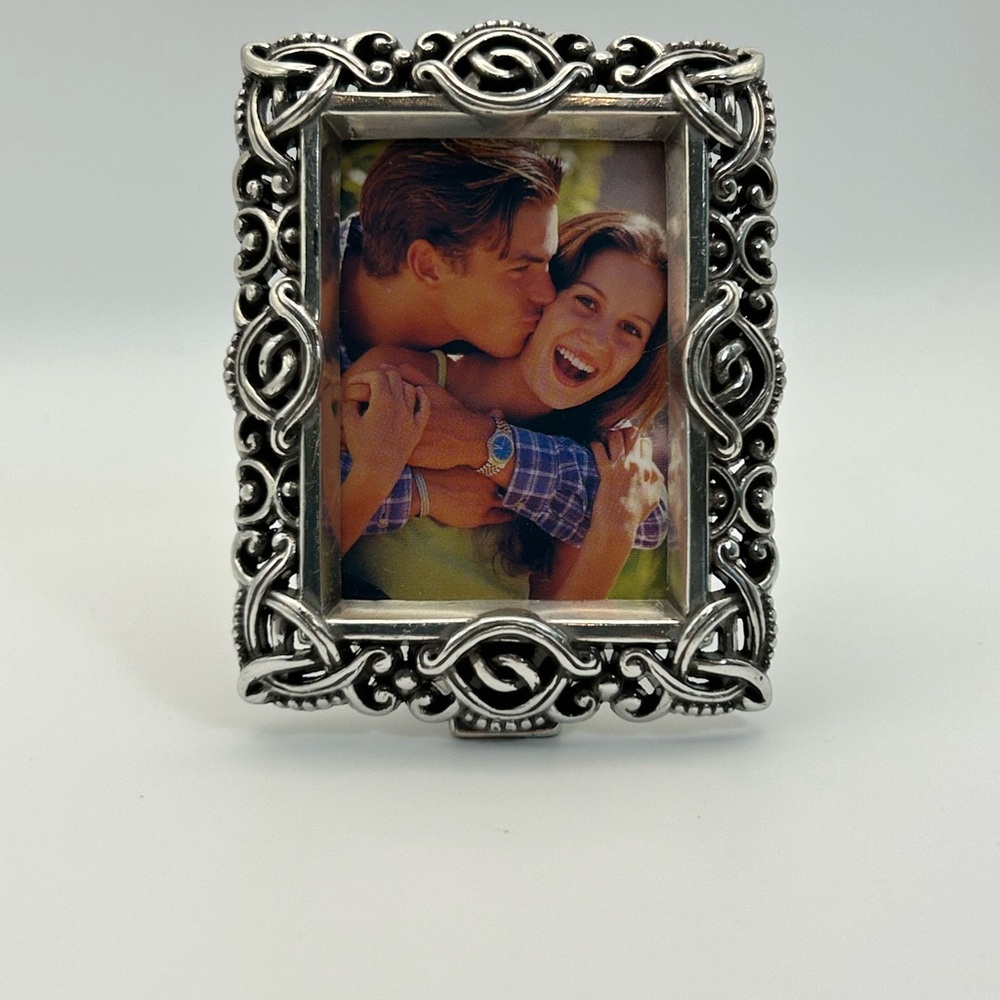 Brighton Collectibles Picture Frame Silver Plated Vintage About 2.5" x 3" 4.5oz